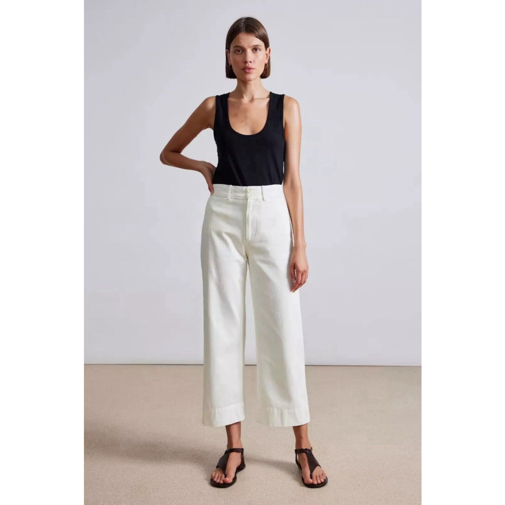 Apiece Apart White Wide Leg Pants High Waist